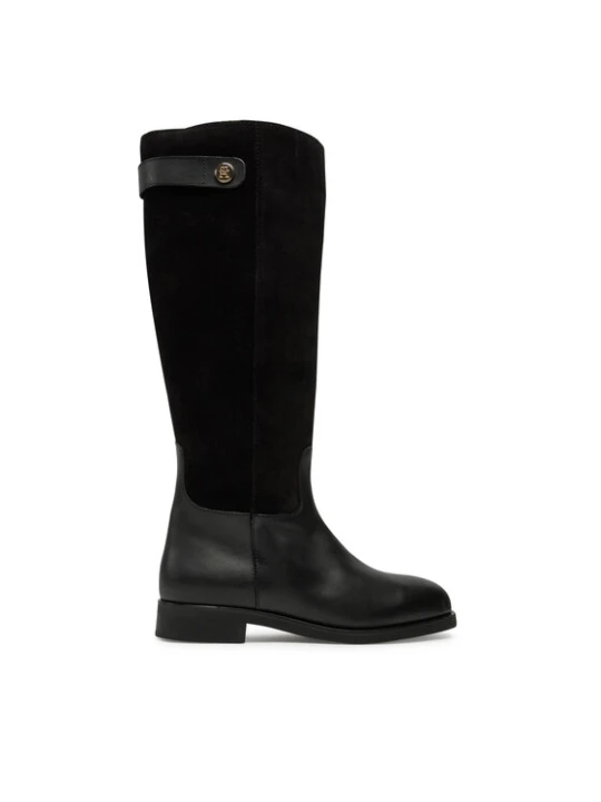 Zdjęcie produktu Kozaki Tommy Hilfiger Th Stud Leather Mix Long Boot FW0FW08341 Czarny