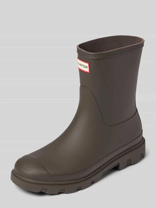 Zdjęcie produktu Kozaki z detal z logo Hunter Ciemnobrązowy