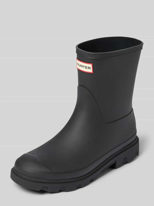 Zdjęcie produktu Kozaki z detal z logo Hunter Czarny