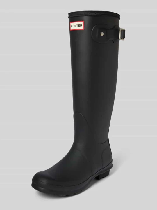 Zdjęcie produktu Kalosze z detalem z logo Hunter Czarny