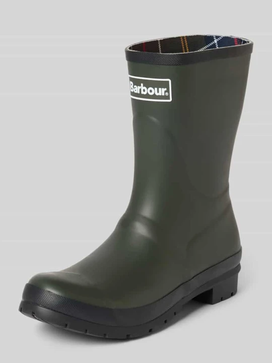 Zdjęcie produktu Kozaki z detalem z logo model 'Banbury Mid Welly' Barbour Oliwkowy