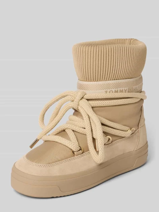 Zdjęcie produktu Kozaki z dodatkiem skóry Tommy Hilfiger Beżowy