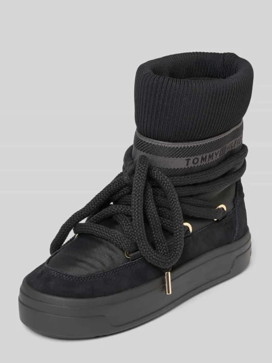 Zdjęcie produktu Kozaki z dodatkiem skóry Tommy Hilfiger Czarny