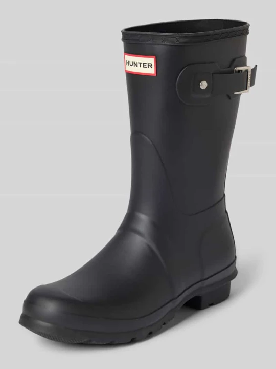 Zdjęcie produktu Kozaki z naszywką z logo Hunter Czarny