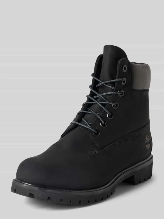 Zdjęcie produktu Kozaki z naturalnej skóry z detalem z logo Timberland Czarny