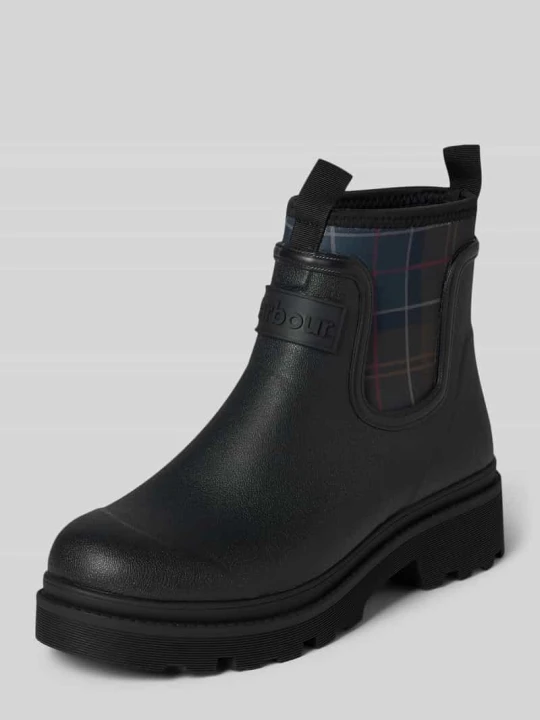 Zdjęcie produktu Kozaki z wytłaczanym logo model 'Cynthia Chelsea Welly' Barbour Czarny