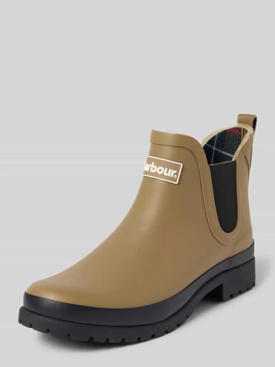 Zdjęcie produktu Kozaki z wytłaczanym logo model 'Mallow Chelsea Welly' Barbour Jasnobrązowy