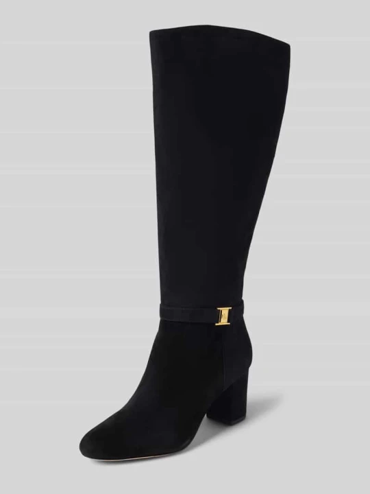 Zdjęcie produktu Kozaki z prawdziwego zamszu model 'KELLIE' Lauren Ralph Lauren Czarny