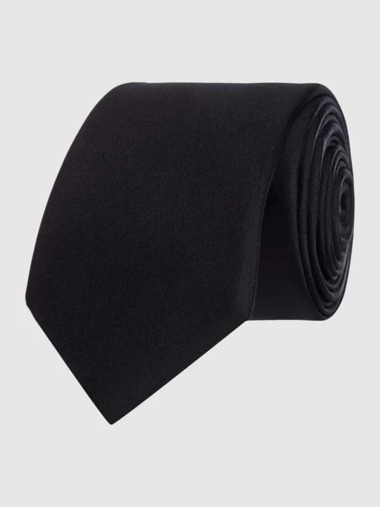 Zdjęcie produktu Krawat z czystego jedwabiu (6 cm) Monti Czarny