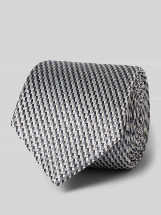 Zdjęcie produktu Krawat z jedwabiu w wzór na całej powierzchni (7 cm) JOOP! Jasnoszary