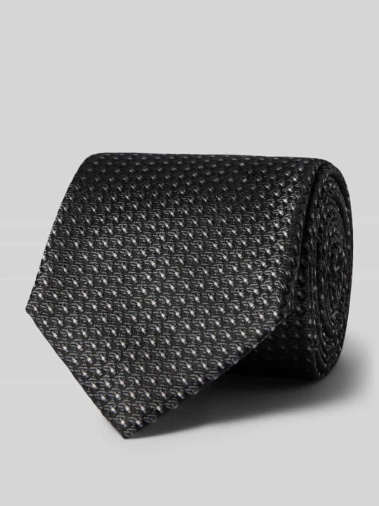 Zdjęcie produktu Krawat z jedwabiu we wzór na całej powierzchni (7, 5 cm) Olymp Antracytowy