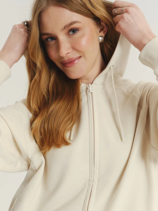 Zdjęcie produktu Kremowa bluza z kapturem Greenpoint kremowy