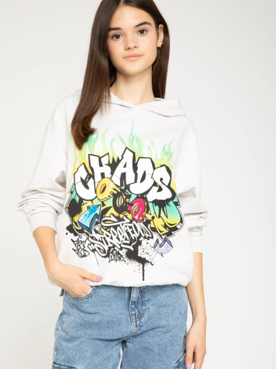 Zdjęcie produktu Kremowa bluza z nadrukiem graffiti Reporter