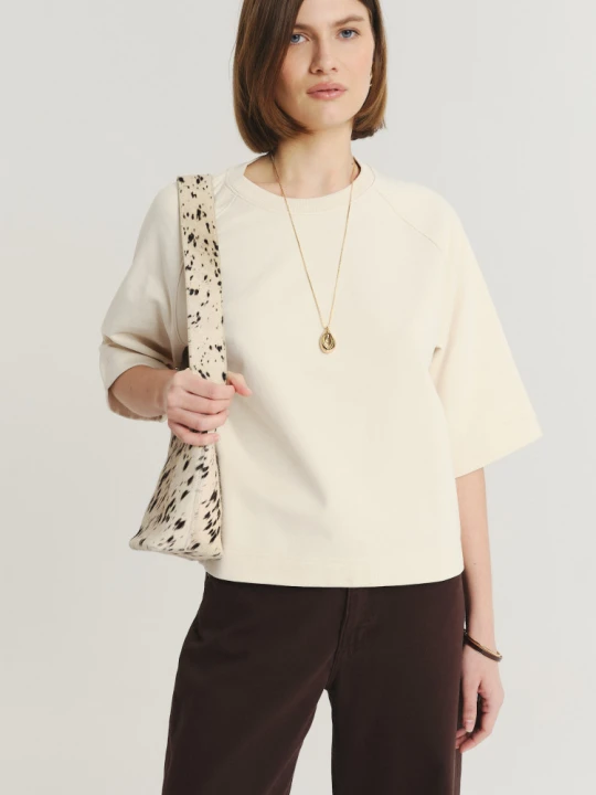 Zdjęcie produktu Kremowa bluza z rękawami 3 / 4 Greenpoint