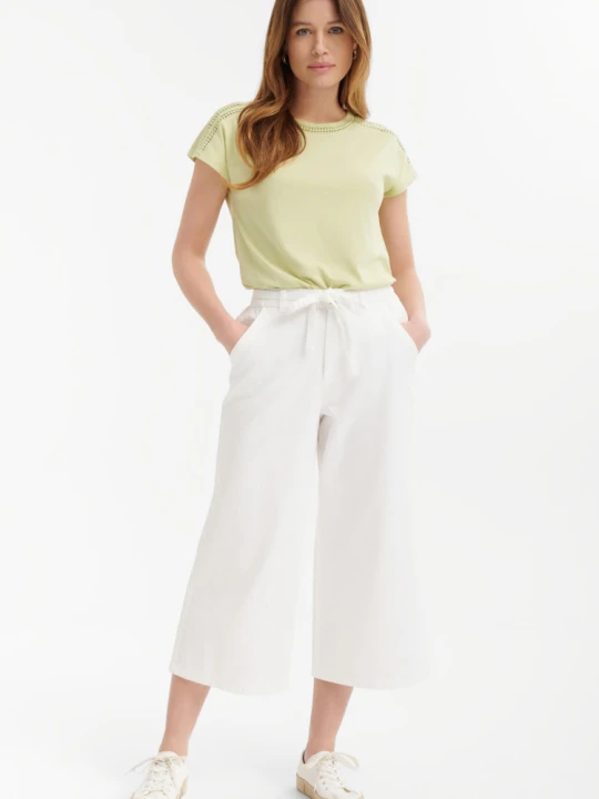 Zdjęcie produktu Kremowe spodnie typu culotte Greenpoint biały