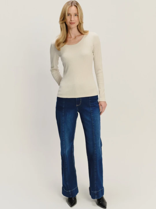 Zdjęcie produktu Kremowy longsleeve z miękkiej dzianiny Greenpoint