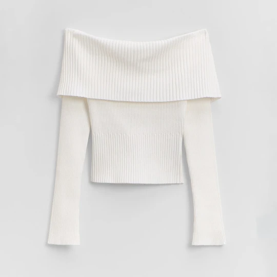 Zdjęcie produktu Kremowy sweter off shoulder House