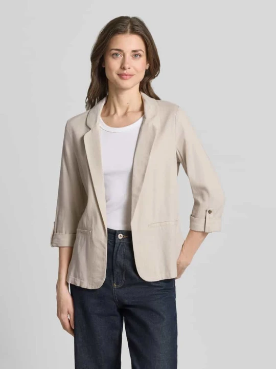 Zdjęcie produktu Krój loose fit krótki blezer z mieszanka wiskozy i lnu model 'JESMILO' Vero Moda Piaskowy
