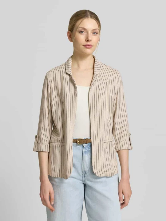 Zdjęcie produktu Krój loose fit krótki blezer z mieszanka wiskozy i lnu model 'JESMILO' Vero Moda Beżowy