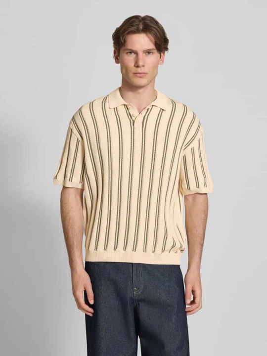 Zdjęcie produktu Krój regular fit dzianinowe polo model 'POUL' Redefined Rebel Złamany biały