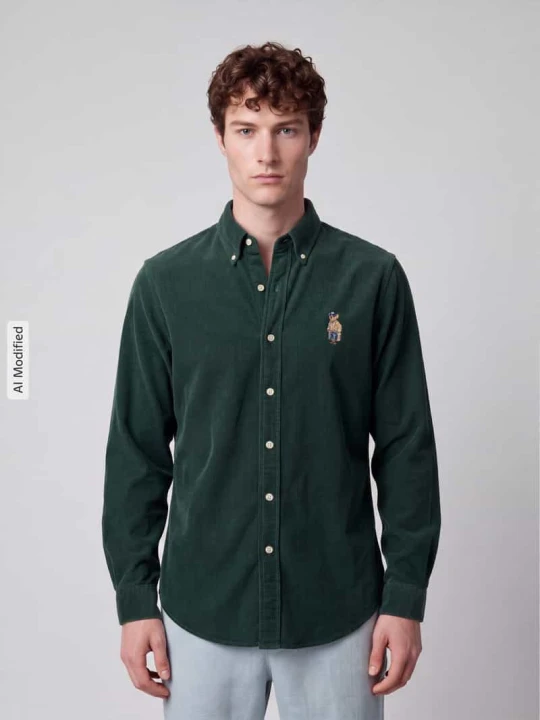 Zdjęcie produktu Krój regular fit koszula casualowa z czystej bawełny z haftem POLO BEAR Polo Ralph Lauren Ciemnozielony