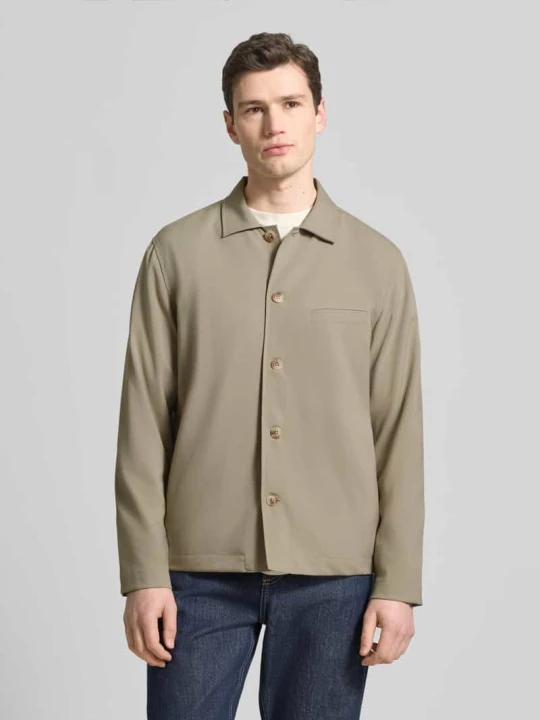 Zdjęcie produktu Krój regular fit koszula overshirt z listwową kieszenią na piersi model 'landen' Matinique Khaki