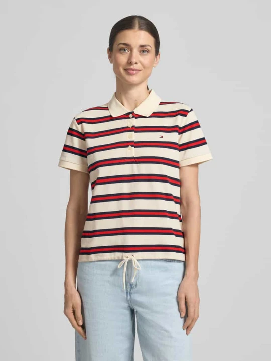 Zdjęcie produktu krój regular fit Koszulka polo z mieszanki bawełny Tommy Hilfiger Czerwony