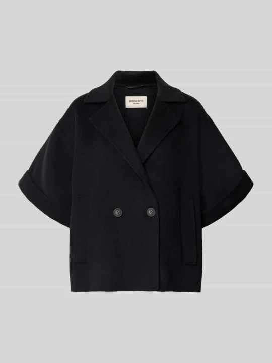Zdjęcie produktu Krój regular fit krótki płaszcz z czystej żywej wełny model 'NEO' Weekend Max Mara Czarny