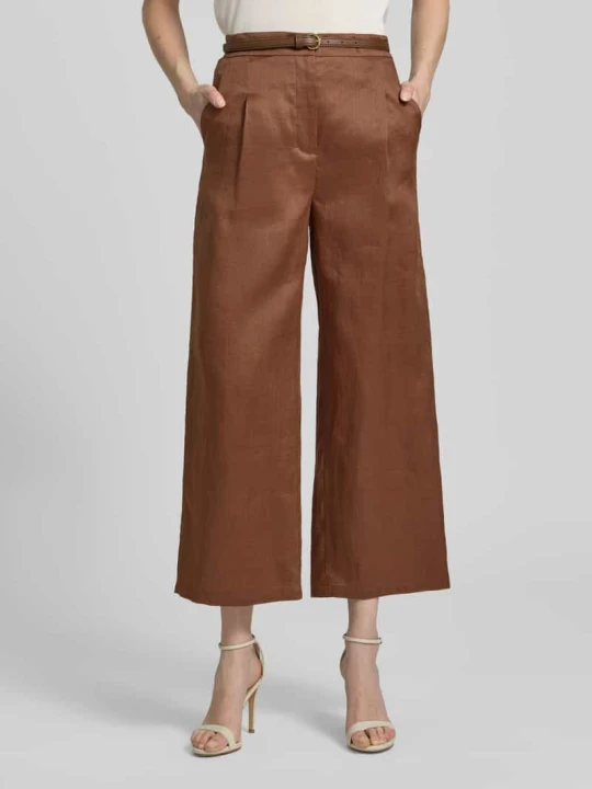 Zdjęcie produktu krój regular fit kuloty w skróconej długości model 'TARTUFO' Max Mara Średniobrązowy