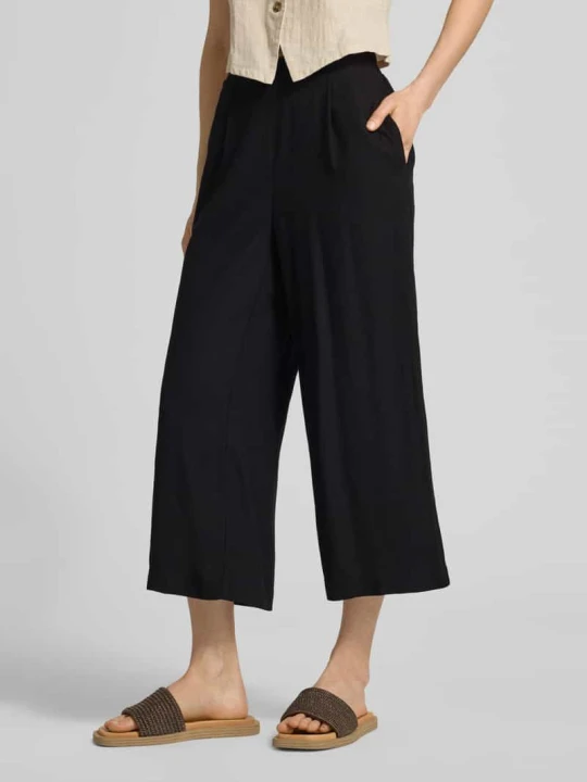 Zdjęcie produktu Krój regular fit kuloty z mieszanki wiskozy i lnu model 'MYMILO' Vero Moda Czarny