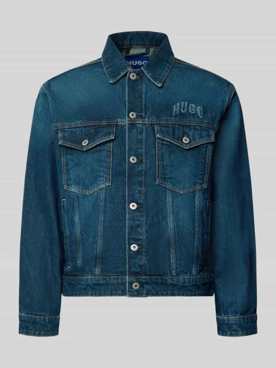 Zdjęcie produktu kroj regular fit kurtka jeansowa z czystej bawełny model 'Dex' Hugo Jeansowy niebieski