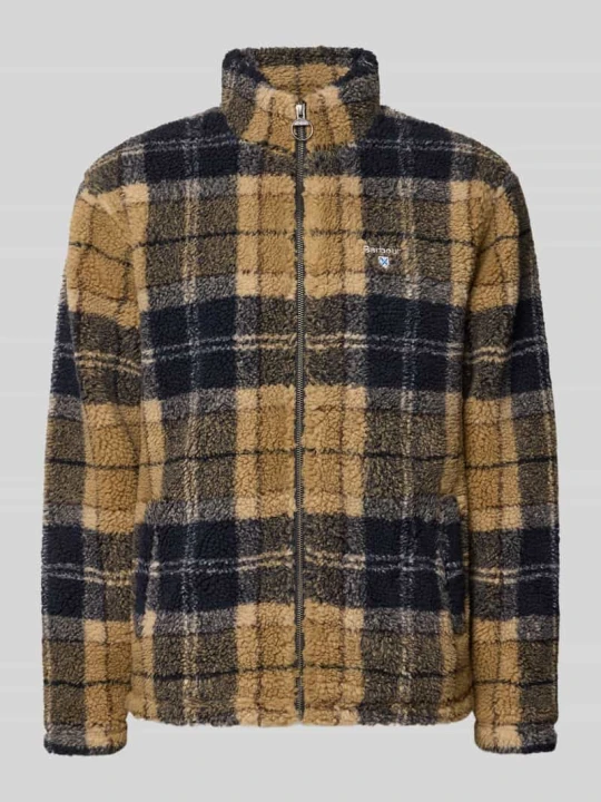 Zdjęcie produktu kroj regular fit kurtka z polaru z wzorem na całej powierzchni Barbour Beżowy