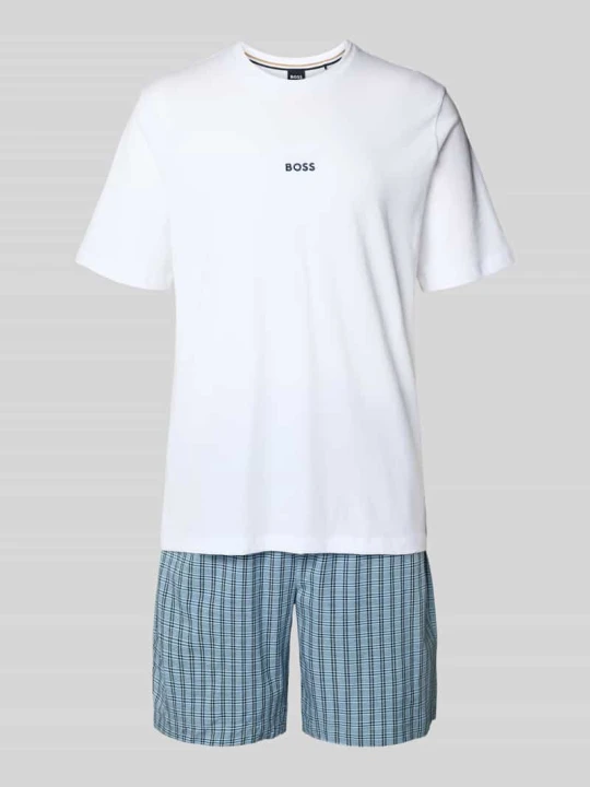 Zdjęcie produktu krój regular fit piżama z mieszanki bawełny model 'CHRIS PATTERN S SET' Boss Jasnoniebieski