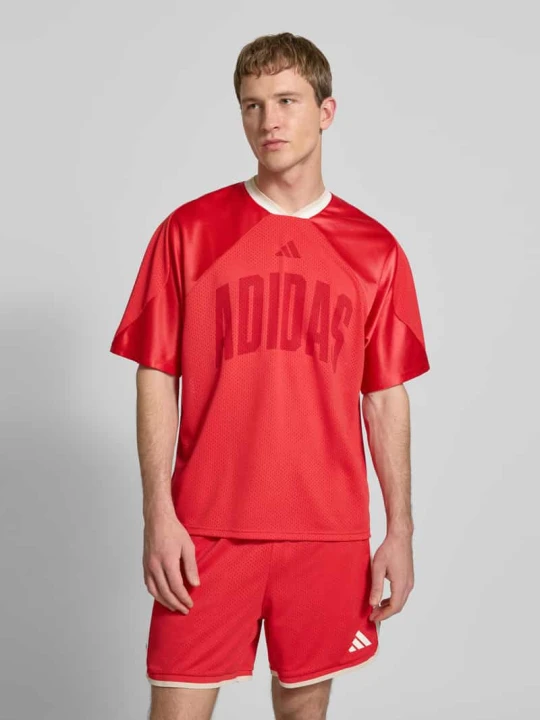 Zdjęcie produktu Krój regular fit Sport Damski t-shirt z Nadruk z logo Adidas Czerwony