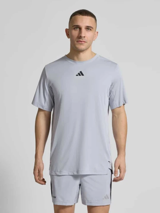 Zdjęcie produktu Krój regular fit Sport Damski t-shirt z Nadruk z logo Adidas Średnioszary