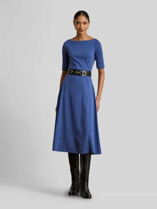 Zdjęcie produktu krój regular fit sukienka z dżerseju z mieszanka bawełny model 'MUNZIE' Lauren Ralph Lauren Niebieski
