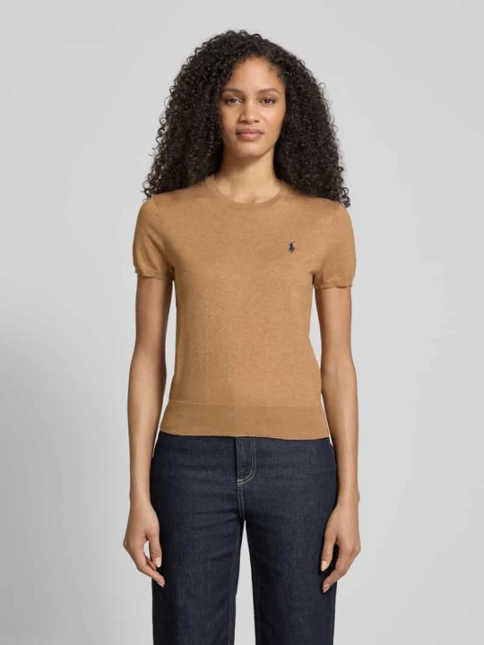 Zdjęcie produktu Krój regular fit sweter z krótkim rękawem z mieszanki bawełny Polo Ralph Lauren Camel