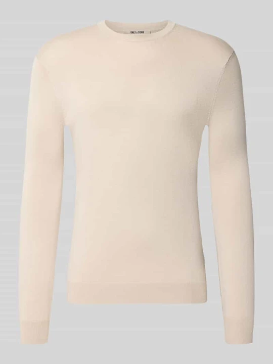 Zdjęcie produktu krój regular fit sweter z mieszanka wiskozy model 'WYLER' Only & Sons Beżowy