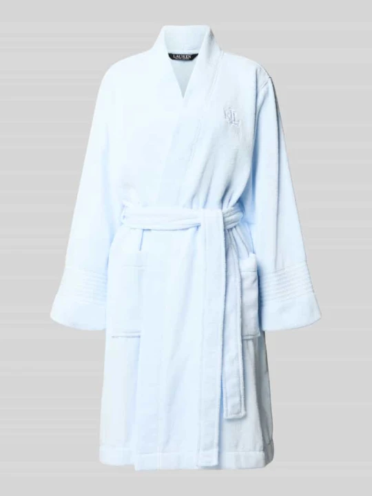 Zdjęcie produktu kroj regular fit szlafrok z czystej bawełny model 'Core Greenwich Robe' Lauren Ralph Lauren Jasnoniebieski