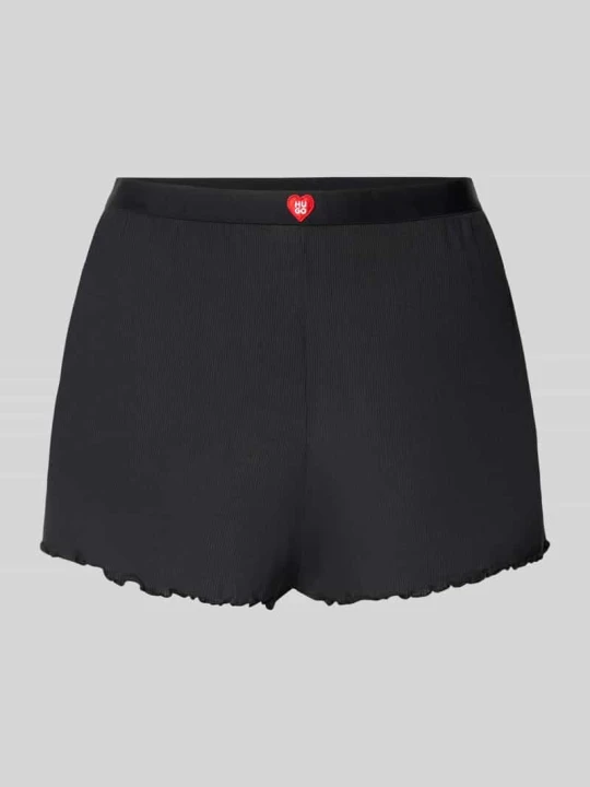 Zdjęcie produktu krój regular fit szorty od piżamy z mieszanka modalu model 'HUGO HEART' czarny