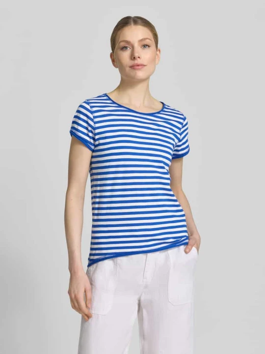 Zdjęcie produktu krój regular fit t-shirt z bawełny z cieniowanej przędzy s.Oliver Królewski niebieski