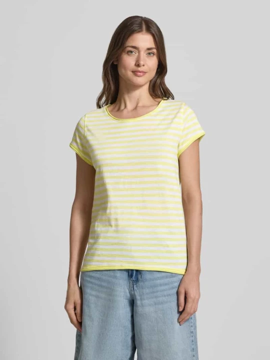 Zdjęcie produktu krój regular fit t-shirt z bawełny z cieniowanej przędzy s.Oliver Żółty melanż