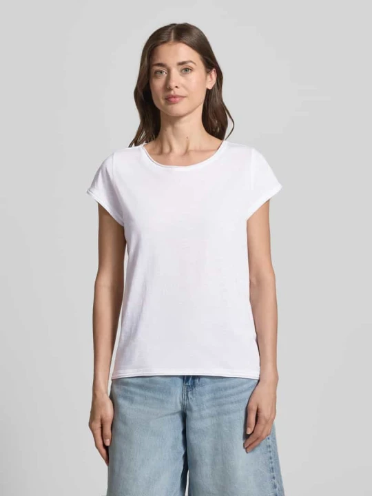 Zdjęcie produktu krój regular fit t-shirt z bawełny z cieniowanej przędzy s.Oliver Biały