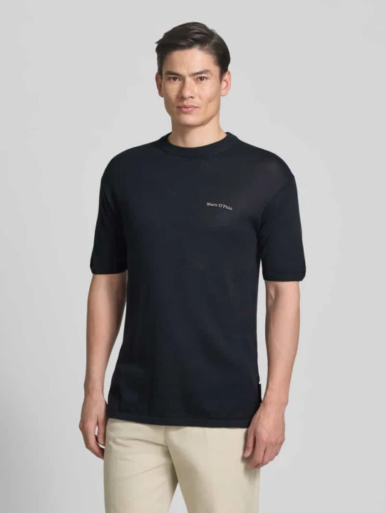 Zdjęcie produktu krój regular fit t-shirt z czystej bawełny Marc O'Polo × DFB Travel kolekcja Ciemnoniebieski
