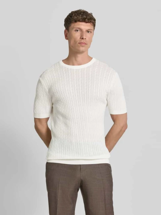 Zdjęcie produktu krój regular fit t-shirt z czystej bawełny model 'ADRIAN-TC' Strellson Złamany biały