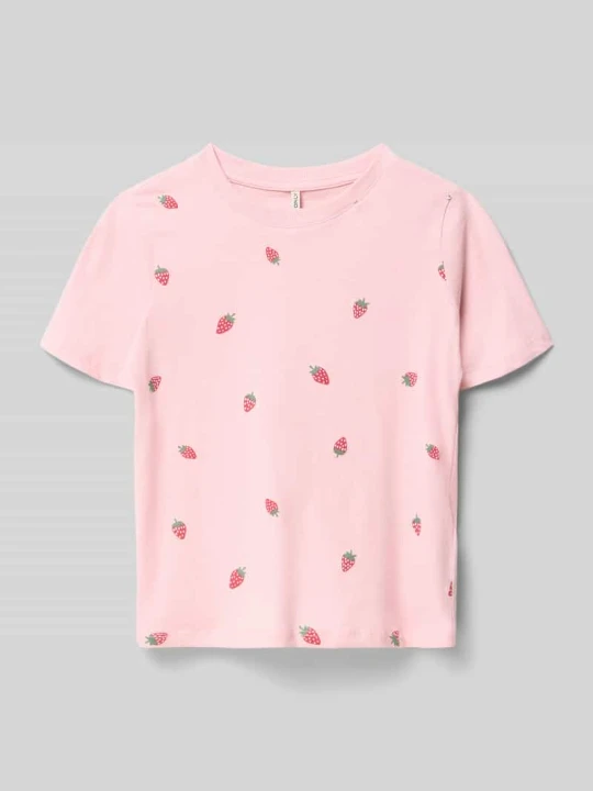 Zdjęcie produktu krój regular fit t-shirt z czystej bawełny model 'BEATE' Only Jasnoróżowy