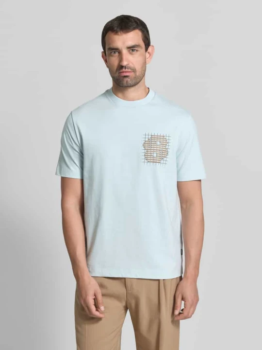 Zdjęcie produktu krój regular fit t-shirt z czystej bawełny model 'C-Tigerman 49' Boss Jasnoniebieski