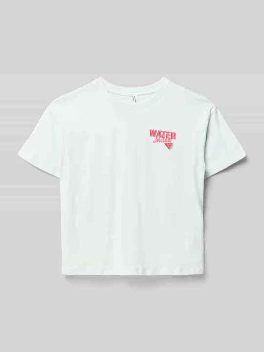 Zdjęcie produktu krój regular fit t-shirt z czystej bawełny model 'CANA' Only Błękitny