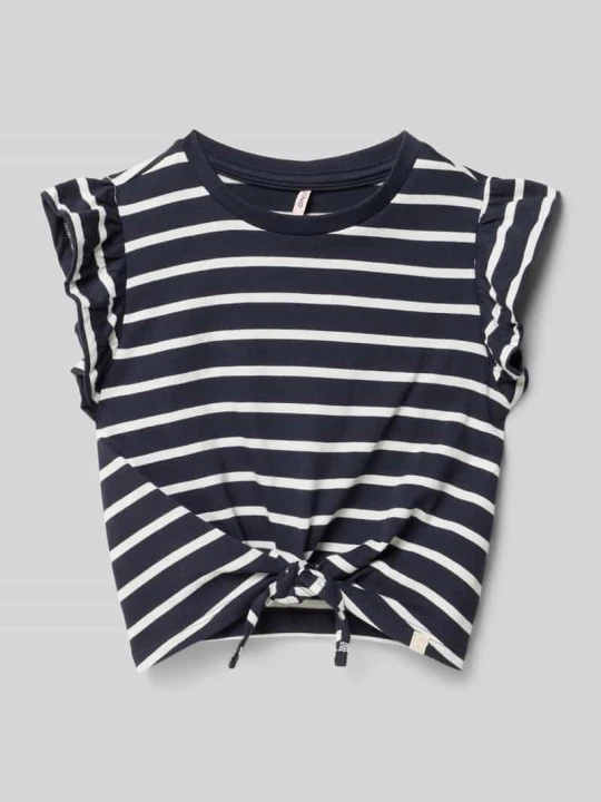 Zdjęcie produktu krój regular fit t-shirt z czystej bawełny model 'KALINKA' Only Granatowy