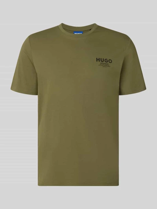 Zdjęcie produktu krój regular fit t-shirt z czystej bawełny model 'NESPTEE' Hugo Oliwkowy